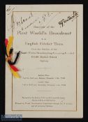SPORT - CRICKET - the souvenir programme for the First World's Broadcast by the English Cricket Team