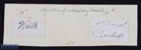 NAVAL - NELSON ERA cut signatures of Admirals Viscount Keith, Earl St Vincent and Thomas Troubridge,