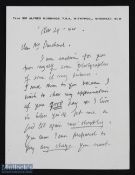 ART - SIR ALFRED MUNNINGS - artist famed for his equestrian paintings - als dated November 29th 1944