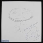 AUTOGRAPH - SHERIDAN MORLEY - ORIGINAL SKETCH inscribed 'wishful self portrait June 91 Sheridan