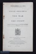 WWI - DIPLOMATIC CORRESPONDENCE RESPECTING THE WAR, issued by HMSO in 1914, 194pp 8vo unbound.