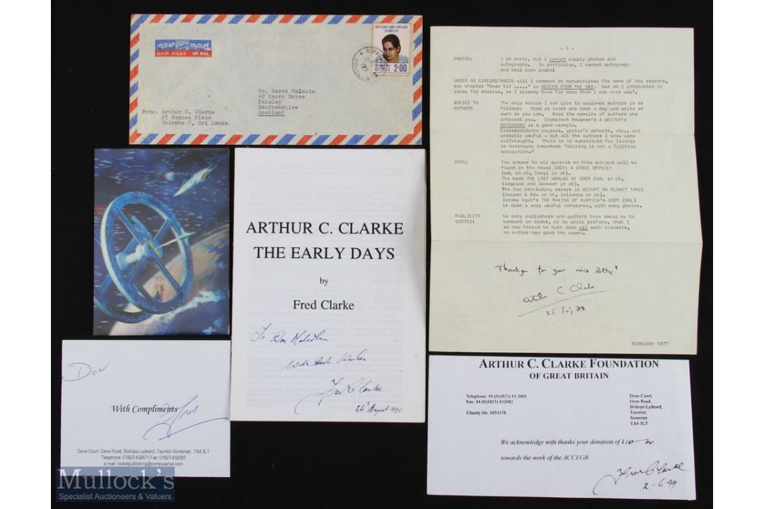 CLARKE (ARTHUR C) scientist and author of '2001 A Space Odyssey'. Cyclostyled document bearing - Image 1 of 2