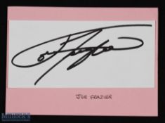 SPORT - BOXING - JOE FRAZIER signature on a white card