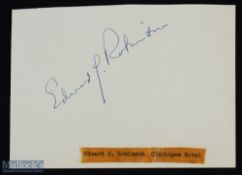 ENTERTAINMENT - HOLLYWOOD - EDWARD G ROBINSON - signature on an album page with note that it was