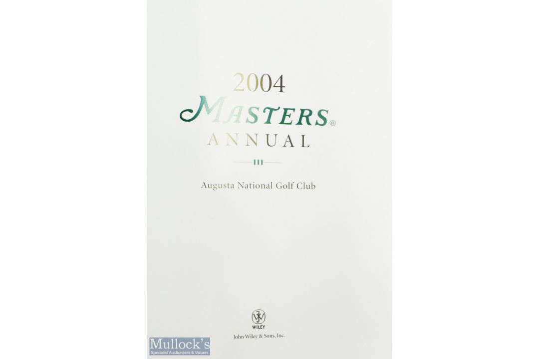2004 Masters Golf Annual - won Phil Mickleson - original green and leather gilt boards comprising - Image 2 of 2