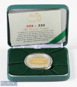 2015 Masters Golf Tournament Commemorative silver and gilt medal - winner Jordan Spieth ltd ed no