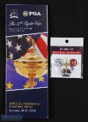 2x 2008 Ryder Cup Valhalla official items - Ryder Cup 'Post Ballmark Set' to include 3 various