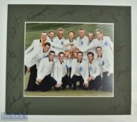 Mult-Signed 2004 European Ryder Cup Team Golf Display features Bernhard Langer, Colin Montgomerie,