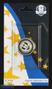 2018 Ryder Cup European Enamel Magnetic Ballmarker - still in the original packaging held in