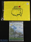 2021 US Masters embroidered golf pin flag and programme (2) - an authentic 2021 Masters Dated Golf