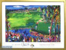 Leroy Neiman/Ian Poulter Signed 37th Ryder Cup 2008 colour poster print played at Valhalla Golf Club