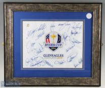 2014 European Ryder Cup multi signed flag signed by all players vice captains and captains, to