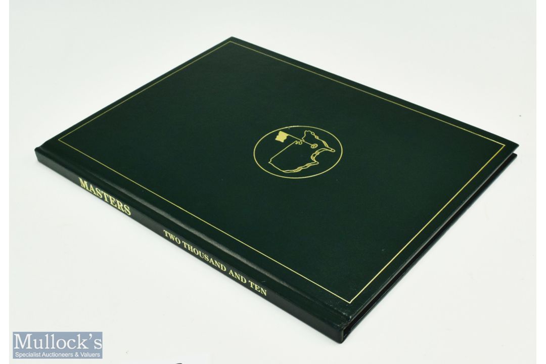 2010 Masters Golf Annual - won by Phil Mickleson for the 3rd time - original green and leather - Image 1 of 2