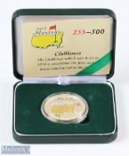2012 Masters Golf Tournament Commemorative silver and gilt medal - winner — Bubba Watson - ltd ed no