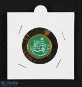 Original 1979 US Masters Golf Tournament Ball Marker - (won by Fuzzy Zoeller) brass holder c/w brass
