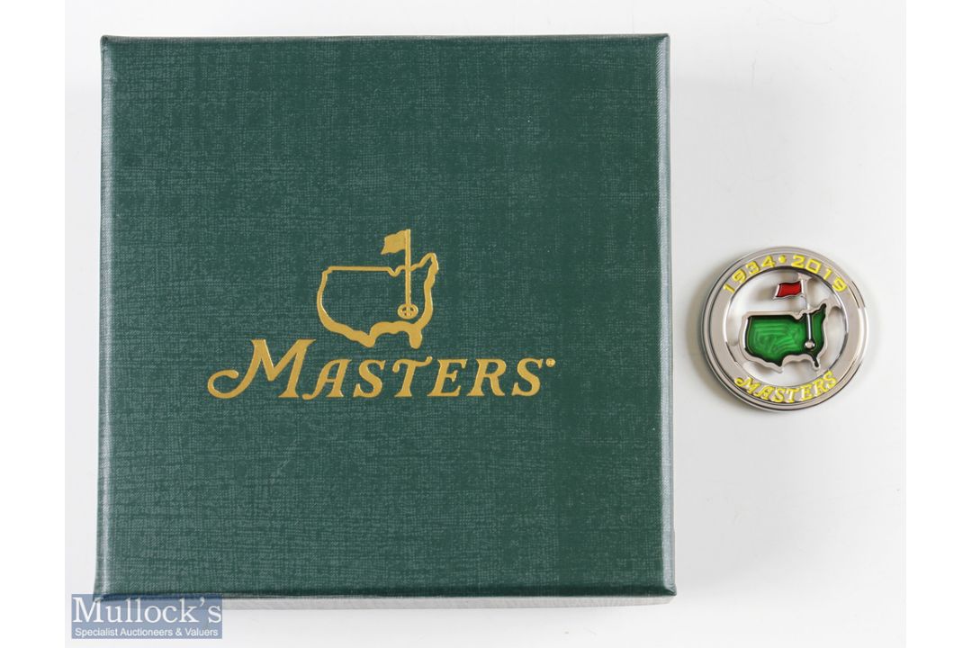 2019 Official Masters 1934-2019 'Scotty Cameron Studio Design' circular map/flag round golf ball - Image 1 of 2