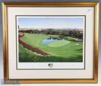 1997 Ryder Cup Official Print by Graeme Baxter signed, framed under glass size #60cm x 69.5cm