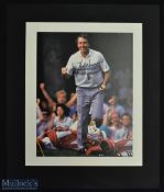 Hale Irwin Autographed Golf Print signed in ink to colour print, mounted ready to frame and display,