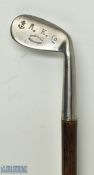 Scarce James Gourlay Carnoustie Fairlies Anti-Shank iron Sunday Golf walking stick with clear