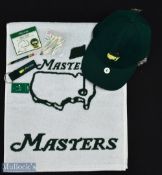Collection of Official Masters Golfing Merchandise (6) to include Masters green golf cap with