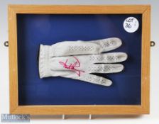 Signed Golf Glove Paul Cassey English golfer used glove, framed and mounted under glass, size - #