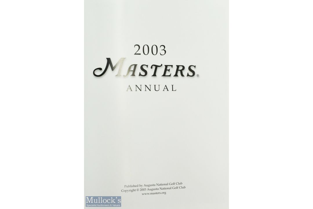 2003 Masters Golf Annual - won by Mike Weir - original green and leather gilt boards comprising full - Image 2 of 2
