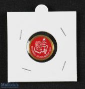 Original 1987 US Masters Golf Tournament Ball Marker - (won by Larry Mize) brass holder c/w brass