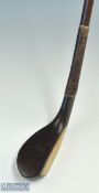Fine R Forgan St Andrews POWF dark stained beech wood longnose putter c1885 - the head measures 5