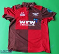 Scarlets Rugby Shirt made by Rhino Pure Rugby, sponsored by WRW, Short Sleeve, Size XS