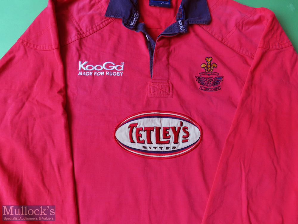 Llanelli RFC Rugby Shirt made by Kooga, sponsored by Tetley Bitter, Long Sleeve, Size XL - Image 2 of 3