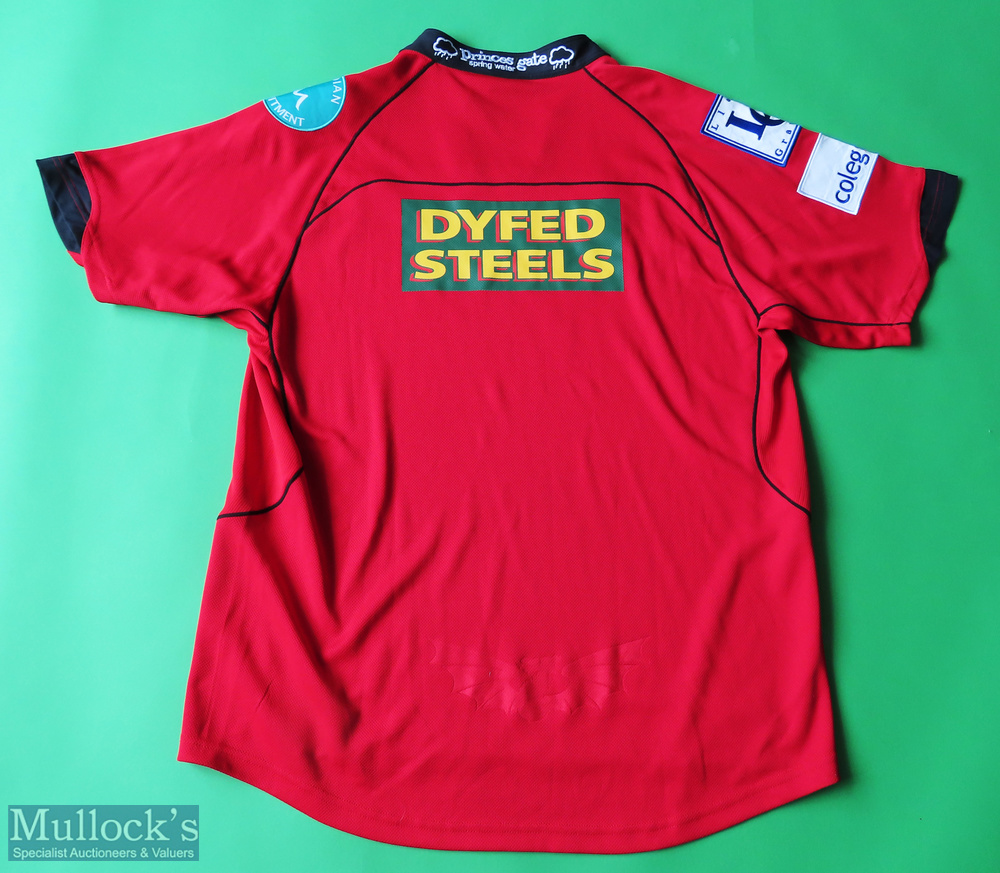Scarlets Rugby Shirt made by Burrda, sponsored by WRW, Short Sleeve, Size XXL - Image 3 of 3