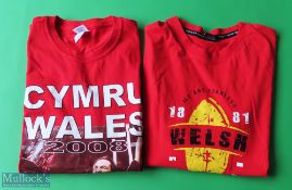 Two Welsh Rugby Red T Shirts in size XL and XXL