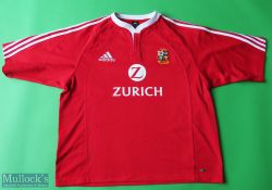 2005 The Lions New Zealand Tour Rugby Shirt made by Adidas, sponsored by Zurich, Short Sleeve,