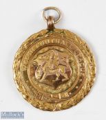 1930/31 Welsh Football League Cup Winners 9ct Gold Medal having Welsh dragon design to front with