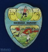 Baines Rugby 'Shield' Card, Rochdale Rangers: Lovely colourful early such example, worn to rear