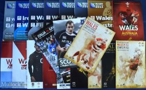 2010-2011 Great Wales Rugby Programme Collection (20): 3 of 4 Autumn tests 2010 (Australia missing),