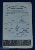 1944/45 War time league Sunderland v Gateshead 4 pager, 24 March 1945 autographed by Stelling (