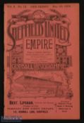 Pre-war 1904/1905 Sheffield Utd v Corinthians benefit match programme 29 December 1904; ex. b.v.