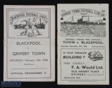 1947/48 Grimsby Town v Blackpool Div. 1 match programme 27 September 1947; reverse fixture Blackpool