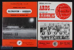 1957 European Cup Football programme Gleavon v Aarhus at Belfast, plus Ards v Stade de Rheims (2)