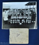 1951/1952 Grimsby Town b&w team photograph size 240mm x 190mm with Bill Shankly (manager), press