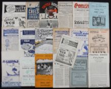 Selection of 1940s match programmes to include 1944/45 Charlton Athletic v Fulham, 1946/47 Swindon