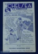 1946/1947 Chelsea v Bolton Wanderers, 1st match after WW2, 31 August 1946, 4 pager; fair/good