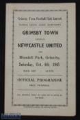 1945/46 War time Grimsby Town v Newcastle Utd football league north match programme 6 October