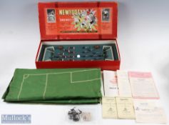 1953-54 Newfooty Boxed De Luxe table soccer game, complete with goal ball, clips, cord pitch