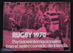 Very rare 1970 Argentina Interior v Ireland Rugby Programme: From the opening game of Ireland's tour