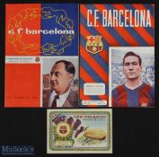 1955 Football Programme / Ticket Barcelona V.C.D.N.A Sofia (1st match in the ICFC) + 1957-58