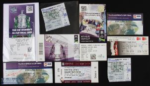 1990-2019 a selection of Women's Football Cup Final Tickets, to include 1990 Final at Derby,
