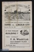 1949/50 Grimsby Town v Lincoln City (Lincs Snr County Cup final) 13 May 1950 at Blundell Park;
