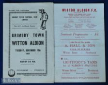 1952/53 Witton Albion v Grimsby Town FAC 2nd round match programme 12 December 1953; also replay